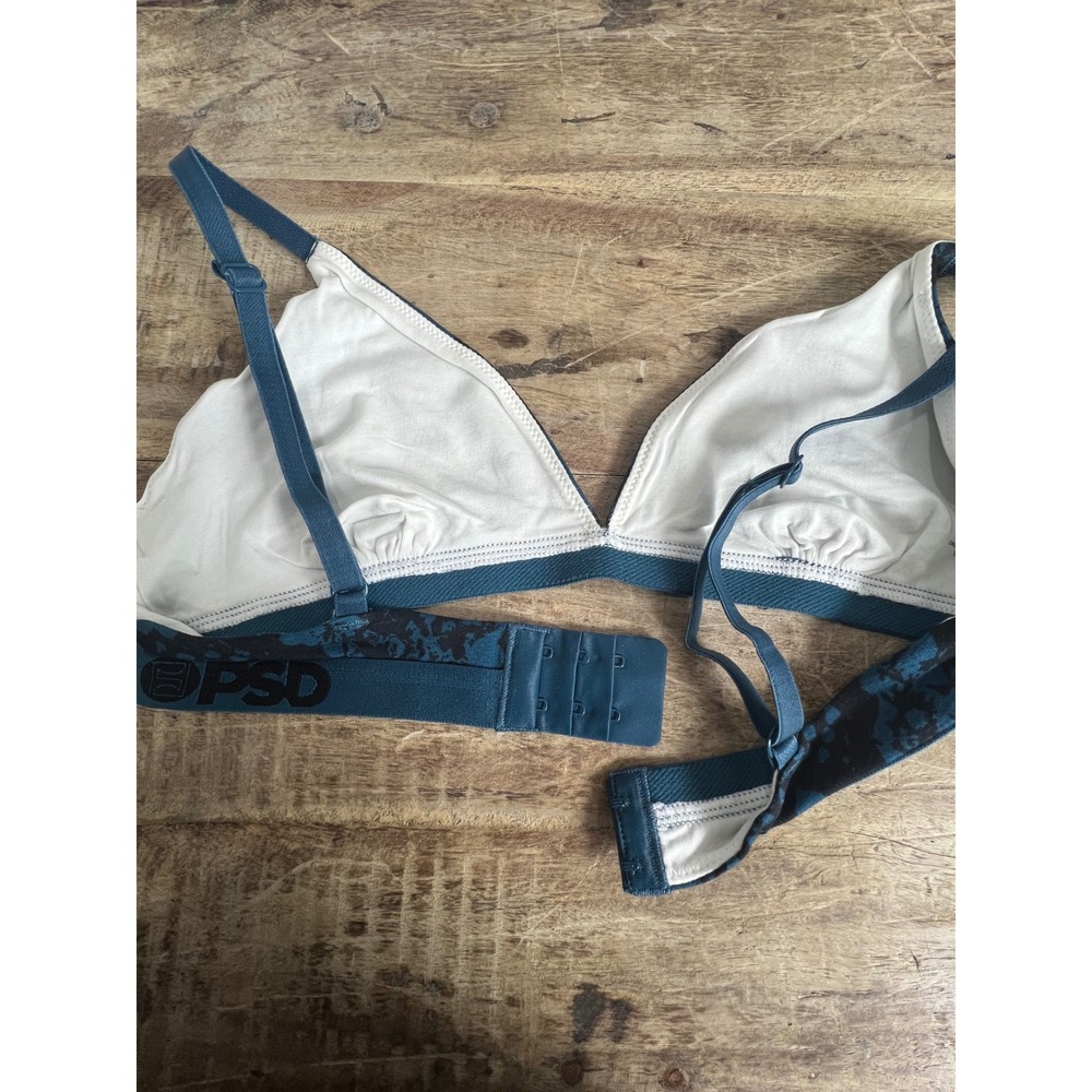 PSD Mesh Snake Print Blue and Black Bralette Size M - Picture 4 of 5